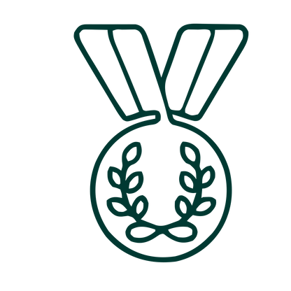 Monoline Medal Laurel Logo #003932