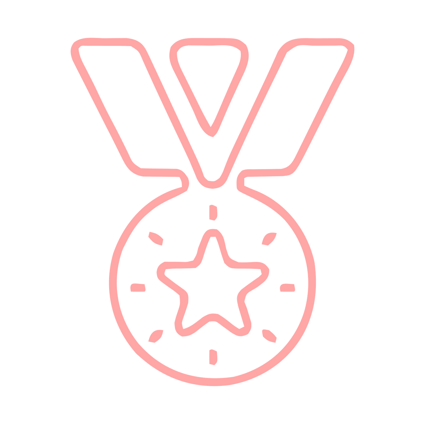 Monoline Medal Star Logo #ffa6a6