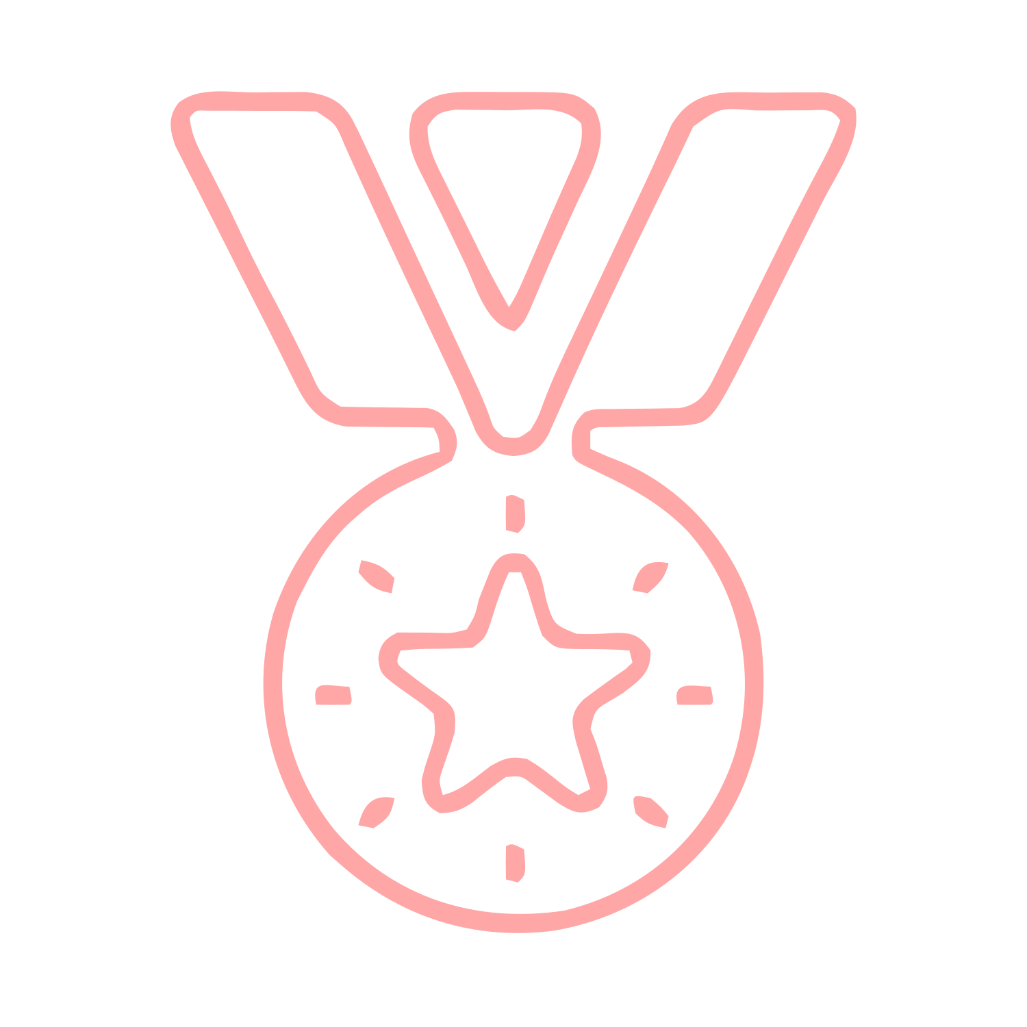 Monoline Medal Star Logo #ffa6a6