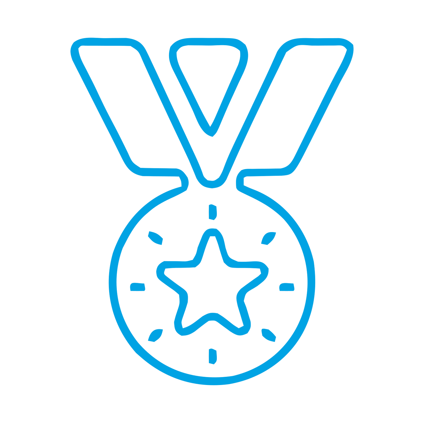 Monoline Medal Star Logo #00a3e4