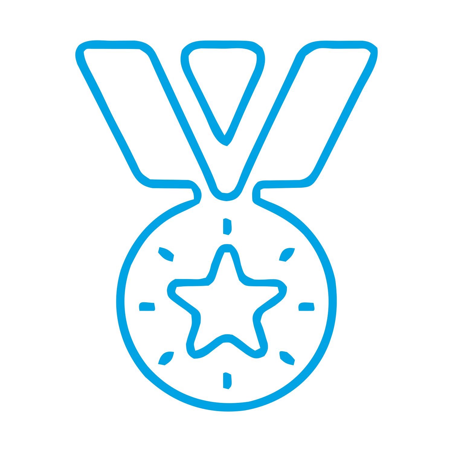 Monoline Medal Star Logo #00a3e4