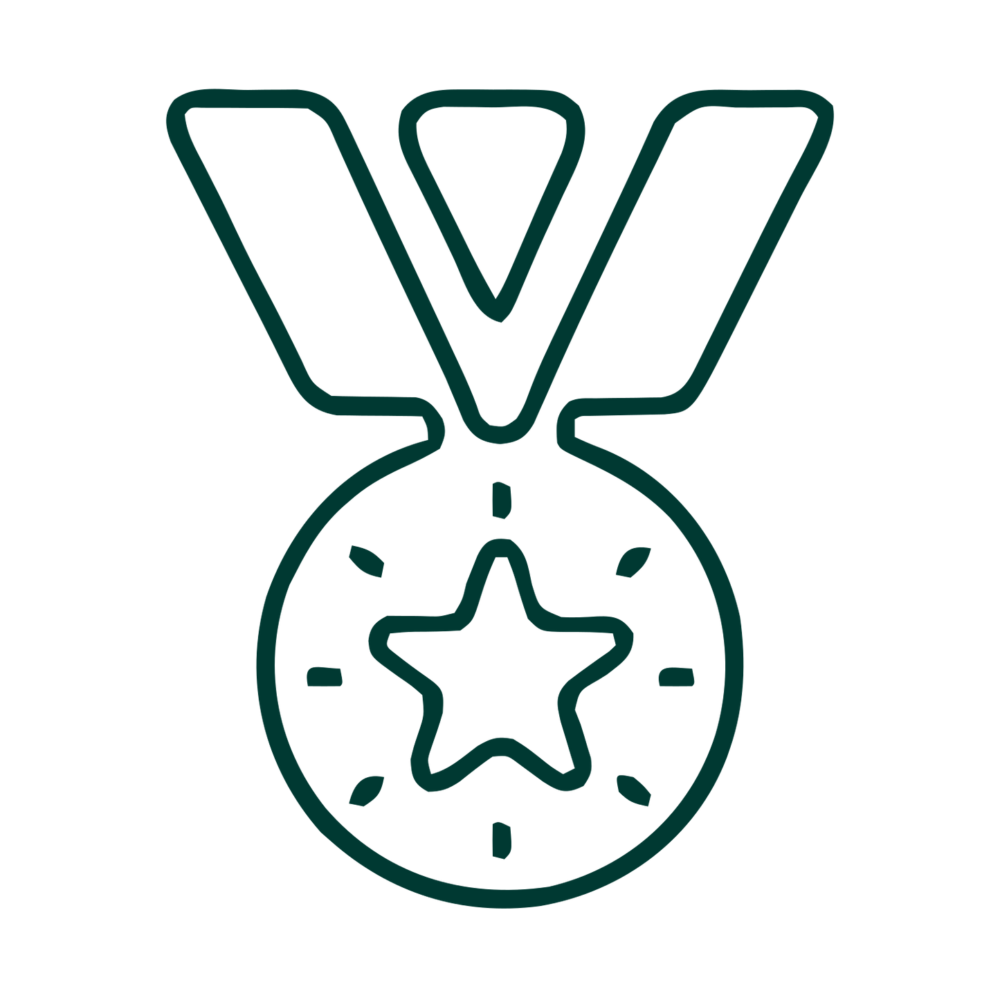 Monoline Medal Star Logo #003932