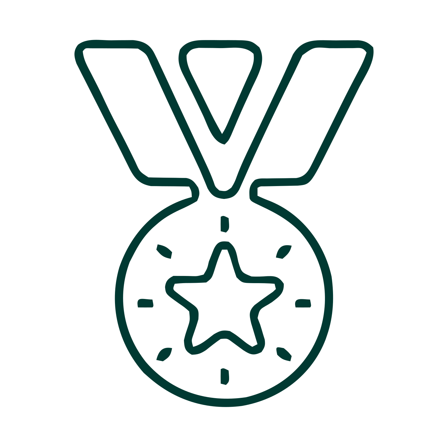 Monoline Medal Star Logo #003932