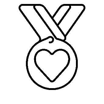 Monoline Heart Medal Logo