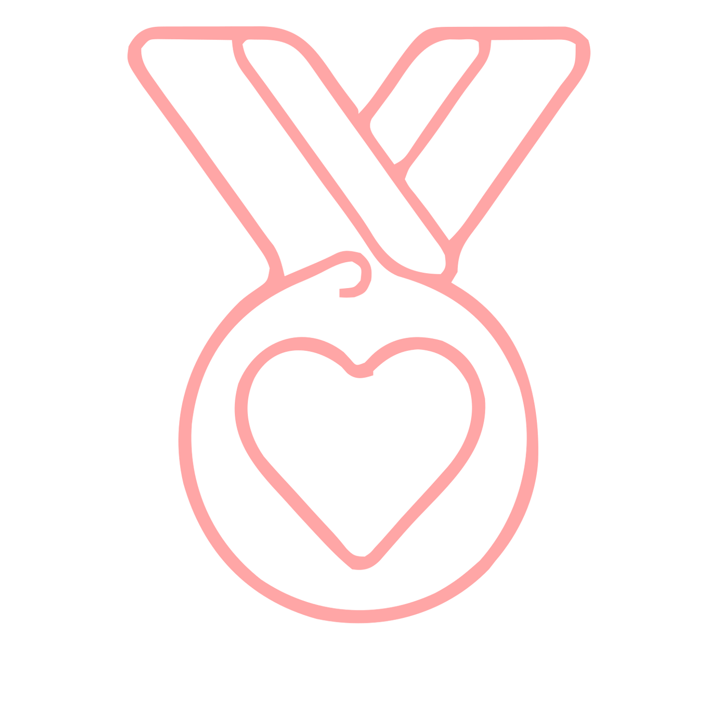 Monoline Heart Medal Logo #ffa6a6