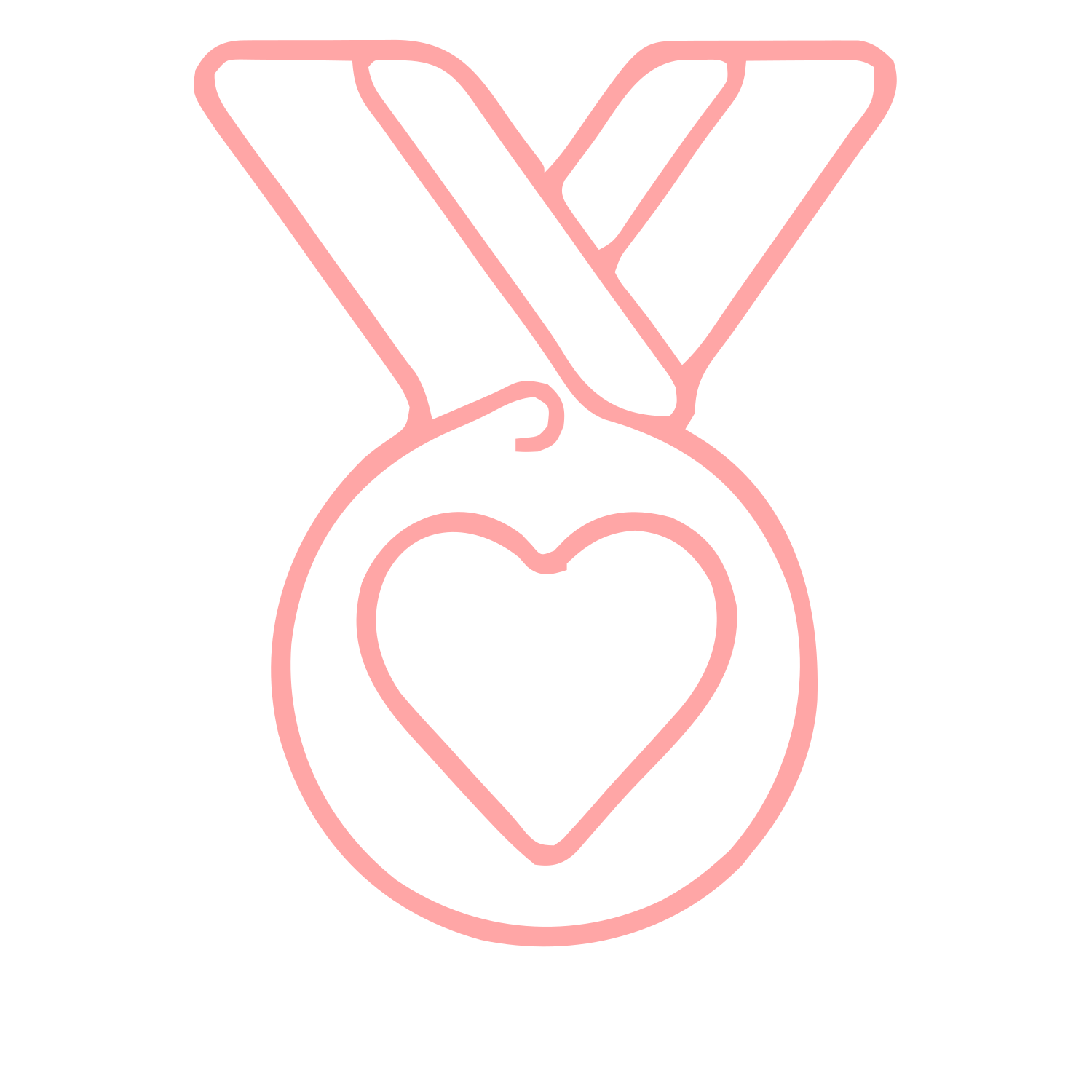 Monoline Heart Medal Logo #ffa6a6