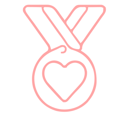 Monoline Heart Medal Logo #ffa6a6