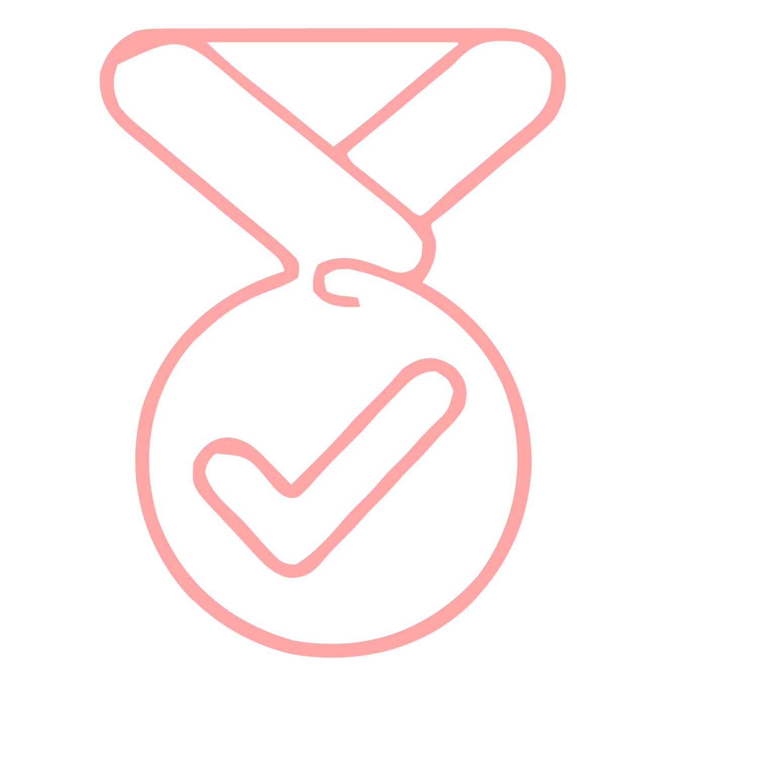 Monoline Medal Checkmark Logo #ffa6a6
