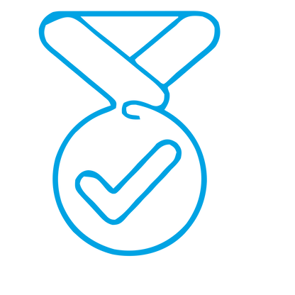 Monoline Medal Checkmark Logo #00a3e4