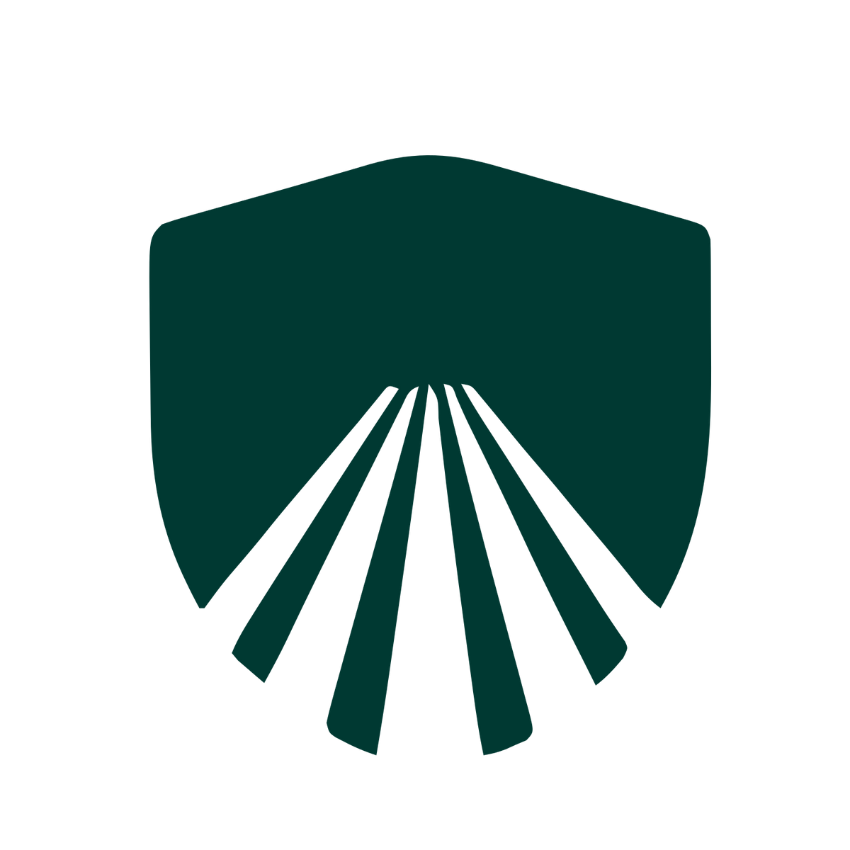 Shield Rays Track Logo #003932