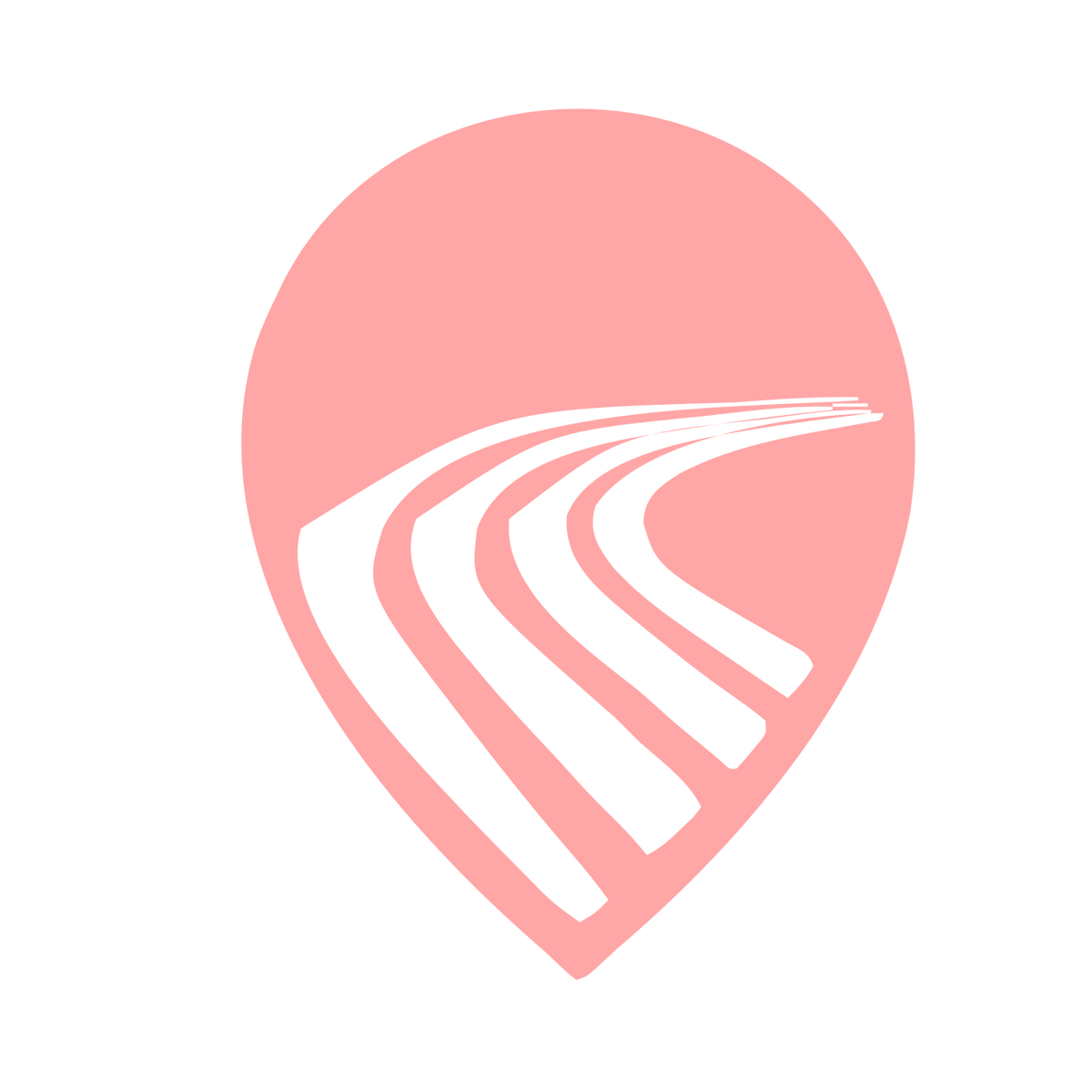 Road Track Map Pin Logo #ffa6a6