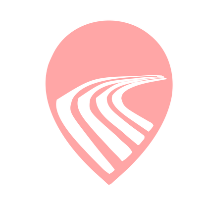 Road Track Map Pin Logo #ffa6a6