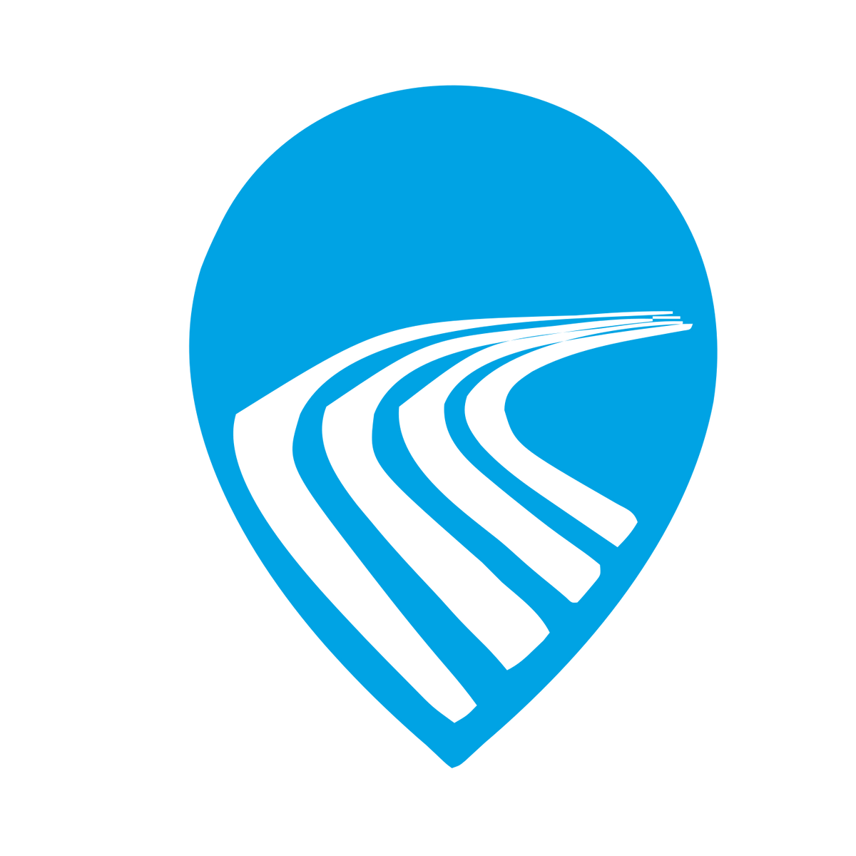 Road Track Map Pin Logo #00a3e4