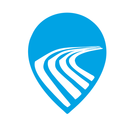 Road Track Map Pin Logo #00a3e4