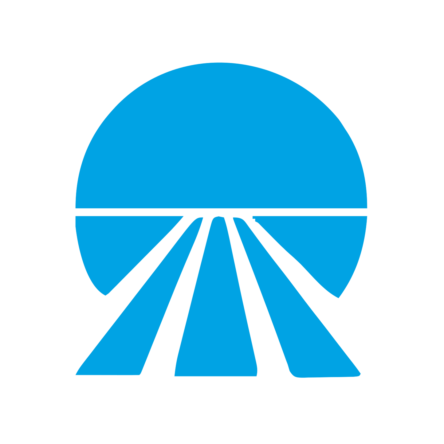 Sunrise Track Perspective Logo #00a3e4