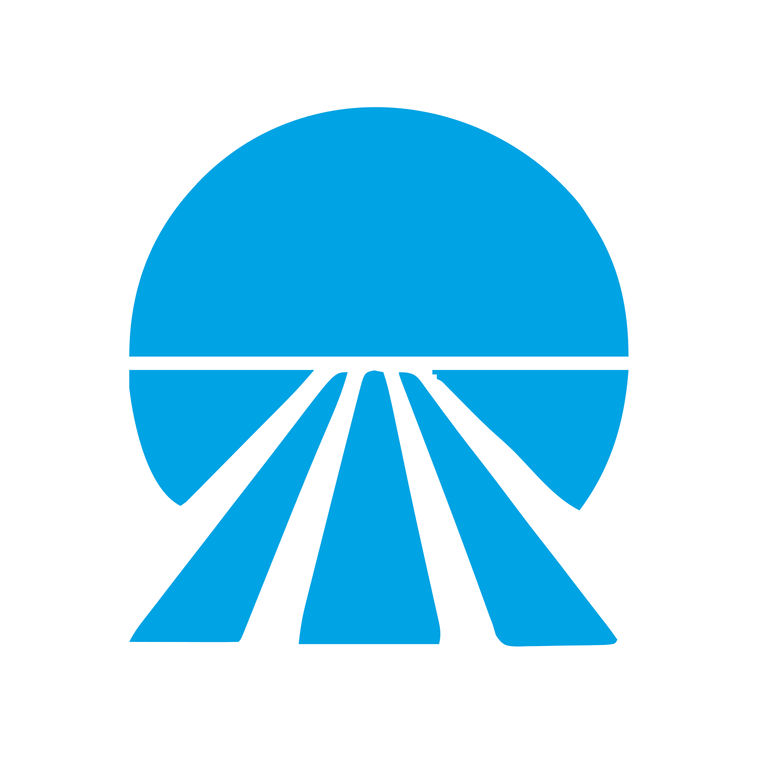 Sunrise Track Perspective Logo #00a3e4