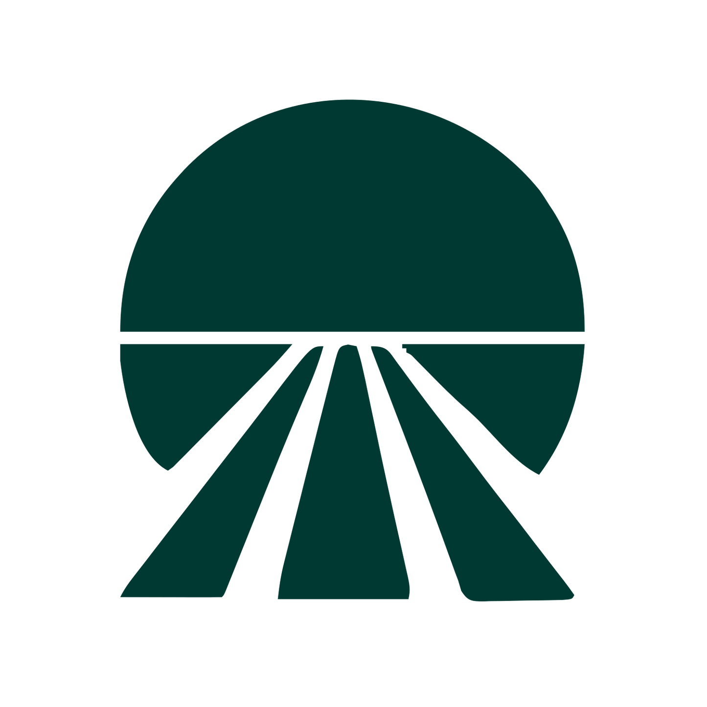 Sunrise Track Perspective Logo #003932