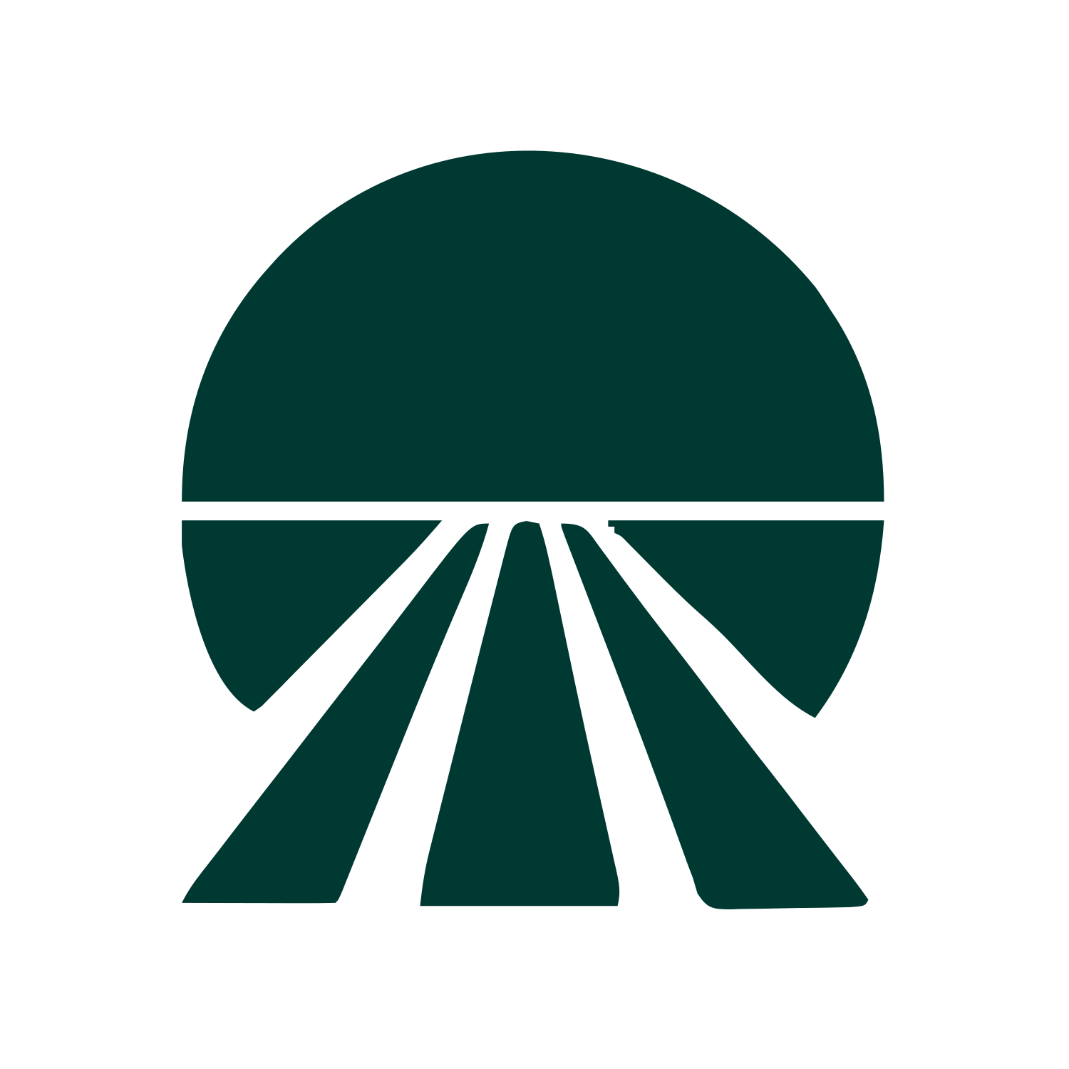 Sunrise Track Perspective Logo #003932