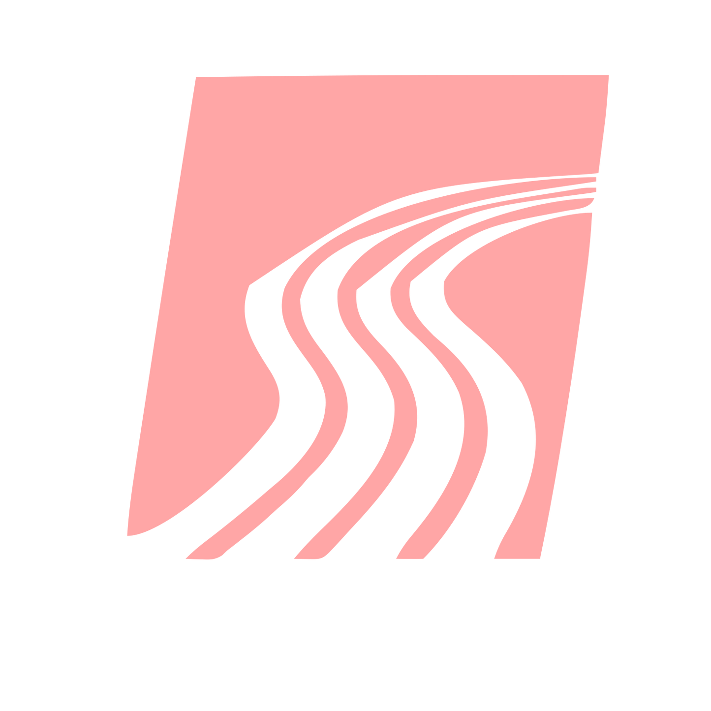 Winding Road Negative Space Logo #ffa6a6