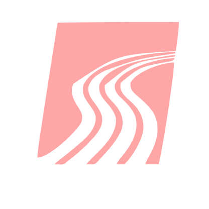Winding Road Negative Space Logo #ffa6a6