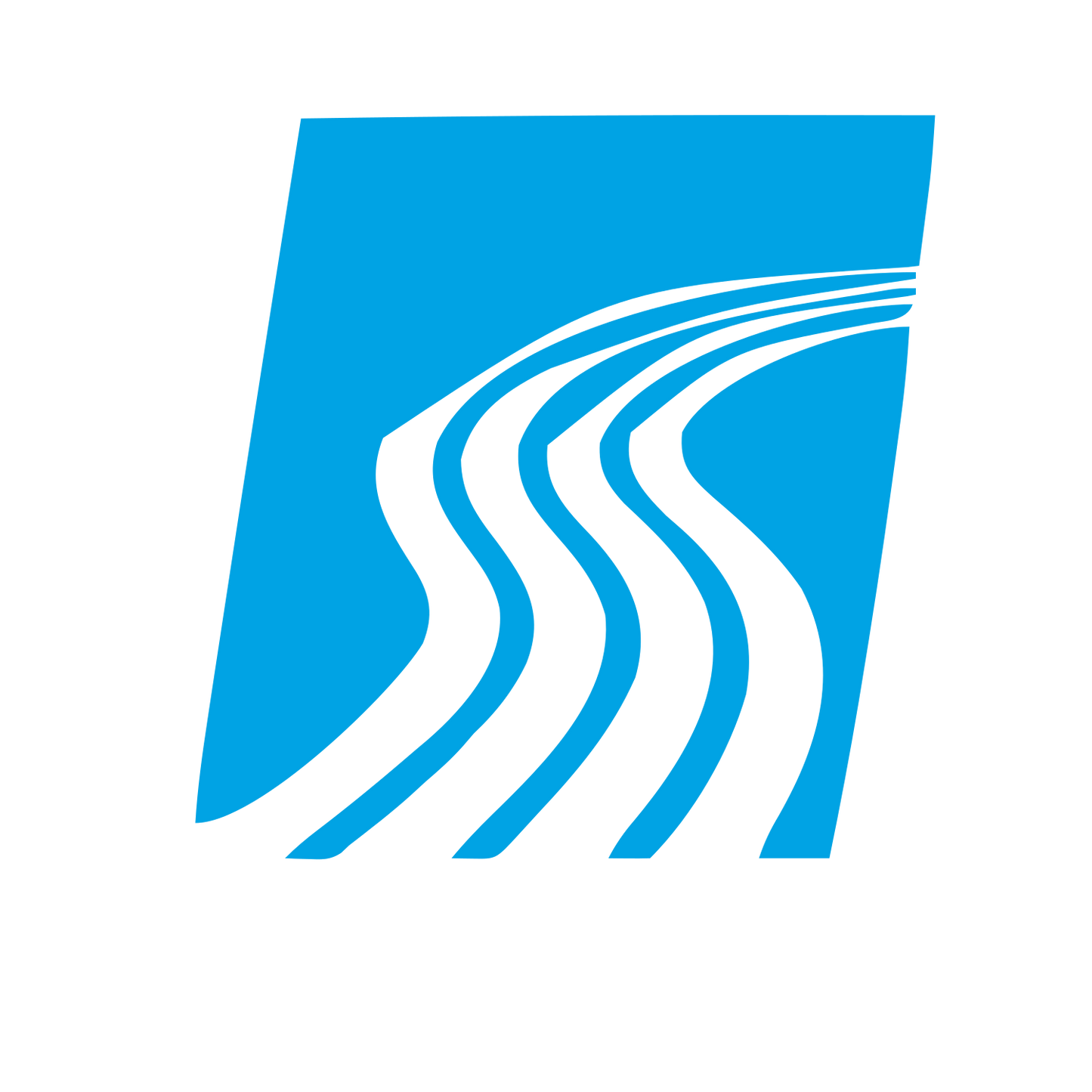 Winding Road Negative Space Logo #00a3e4