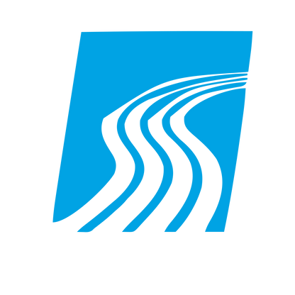 Winding Road Negative Space Logo #00a3e4