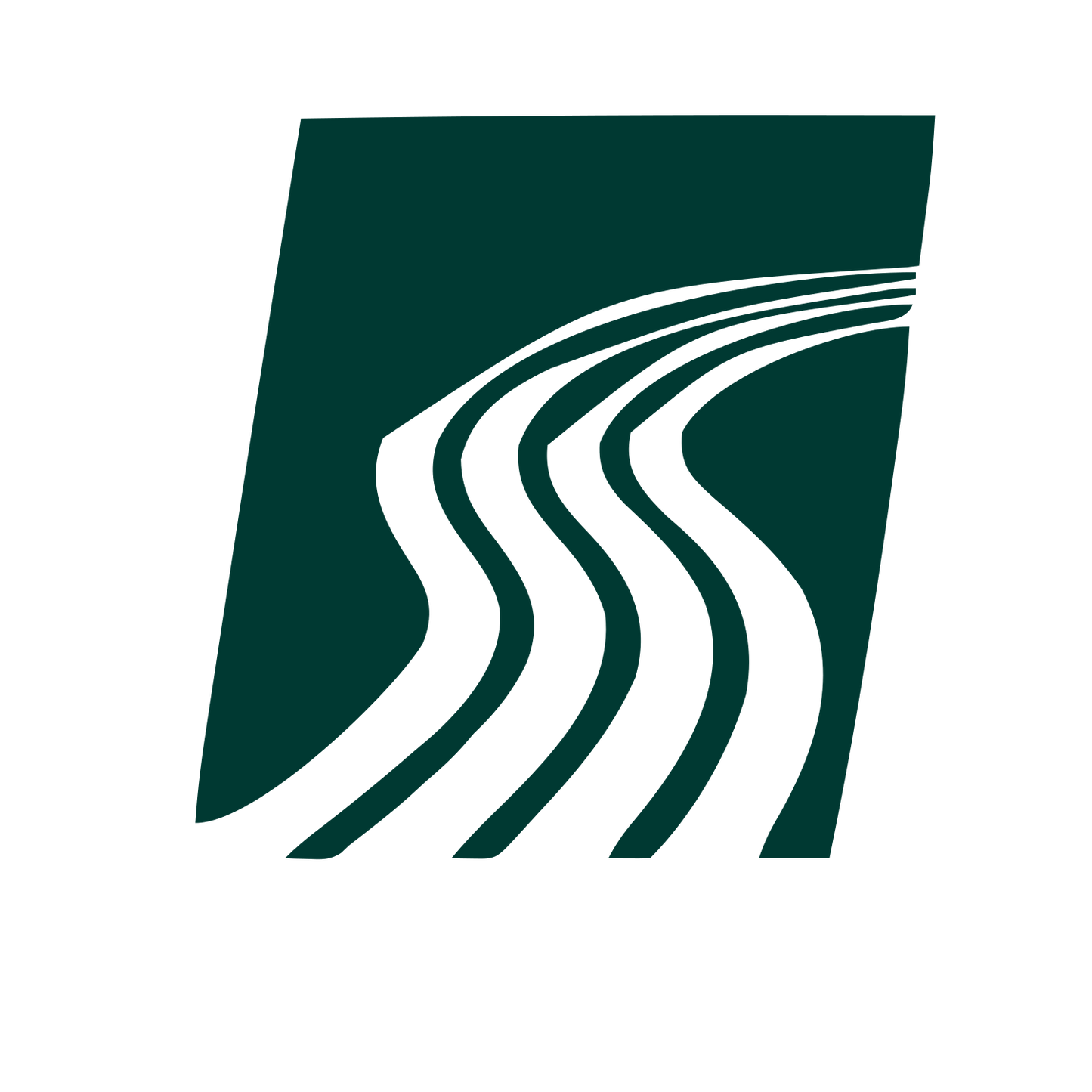 Winding Road Negative Space Logo #003932
