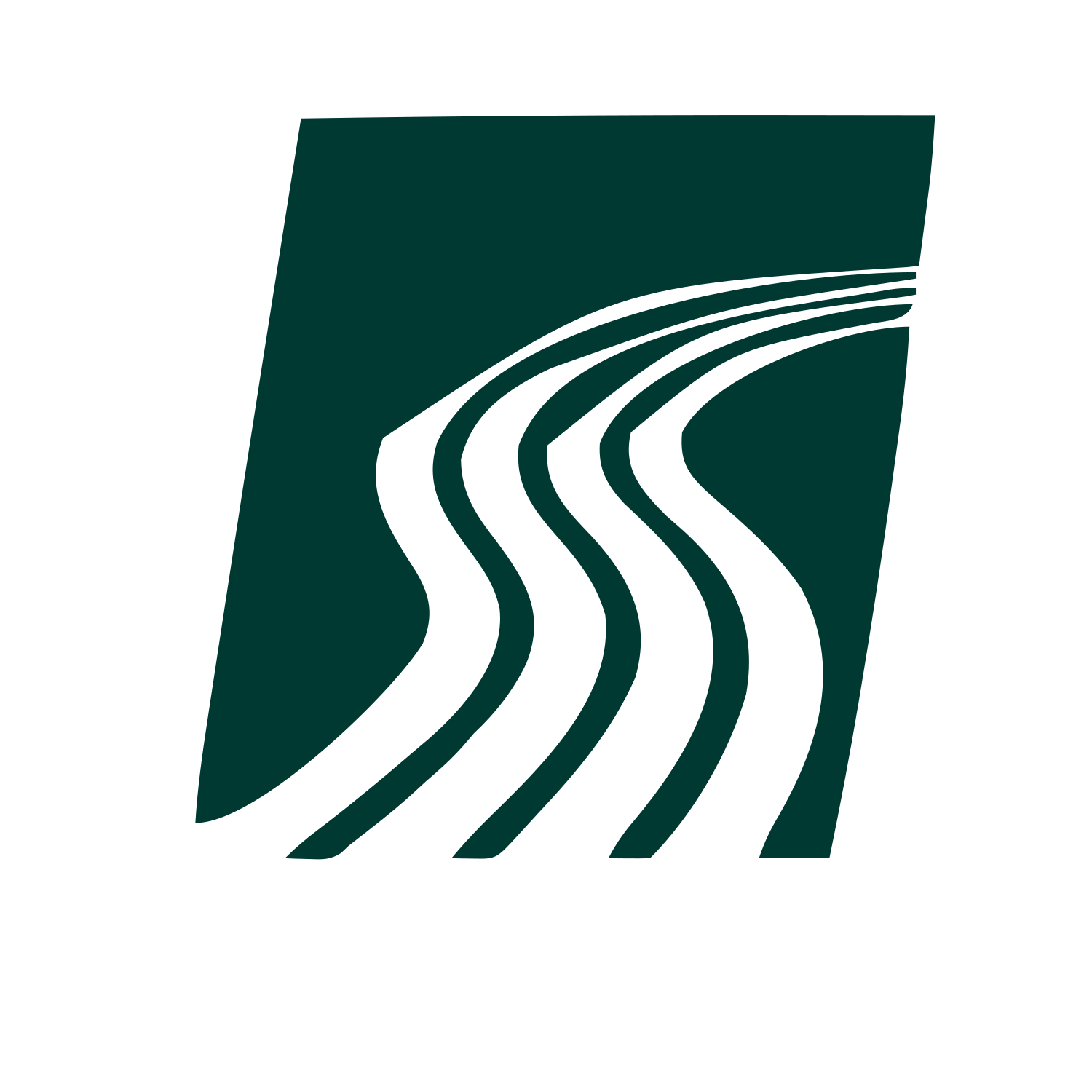 Winding Road Negative Space Logo #003932