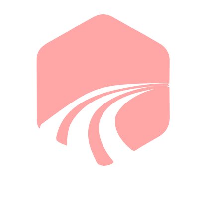 Road Tracks Hexagon Logo #ffa6a6
