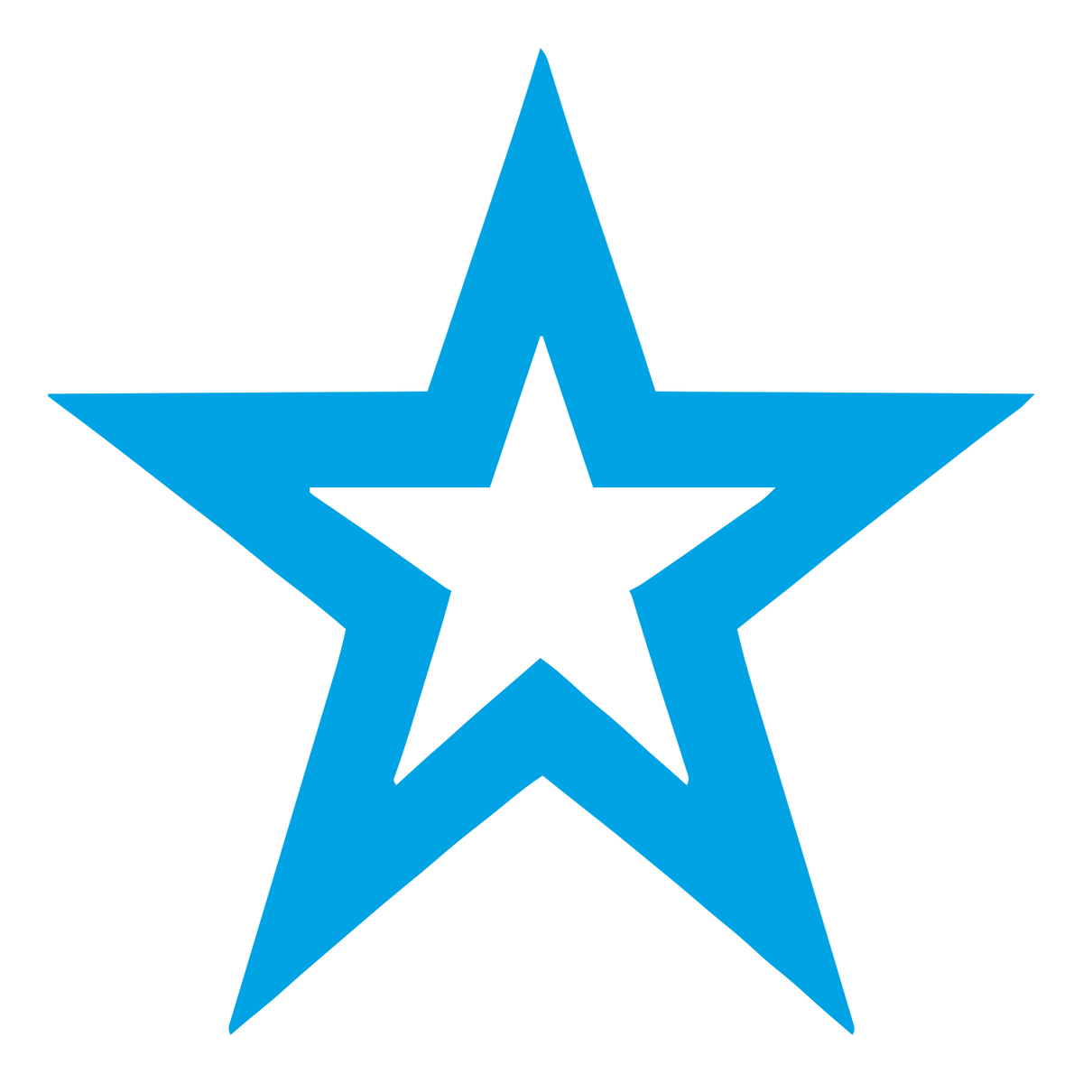 Bold Outline Star Logo #00a3e4