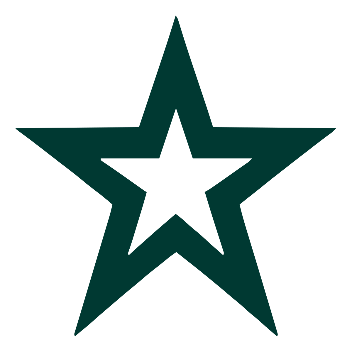 Bold Outline Star Logo #003932