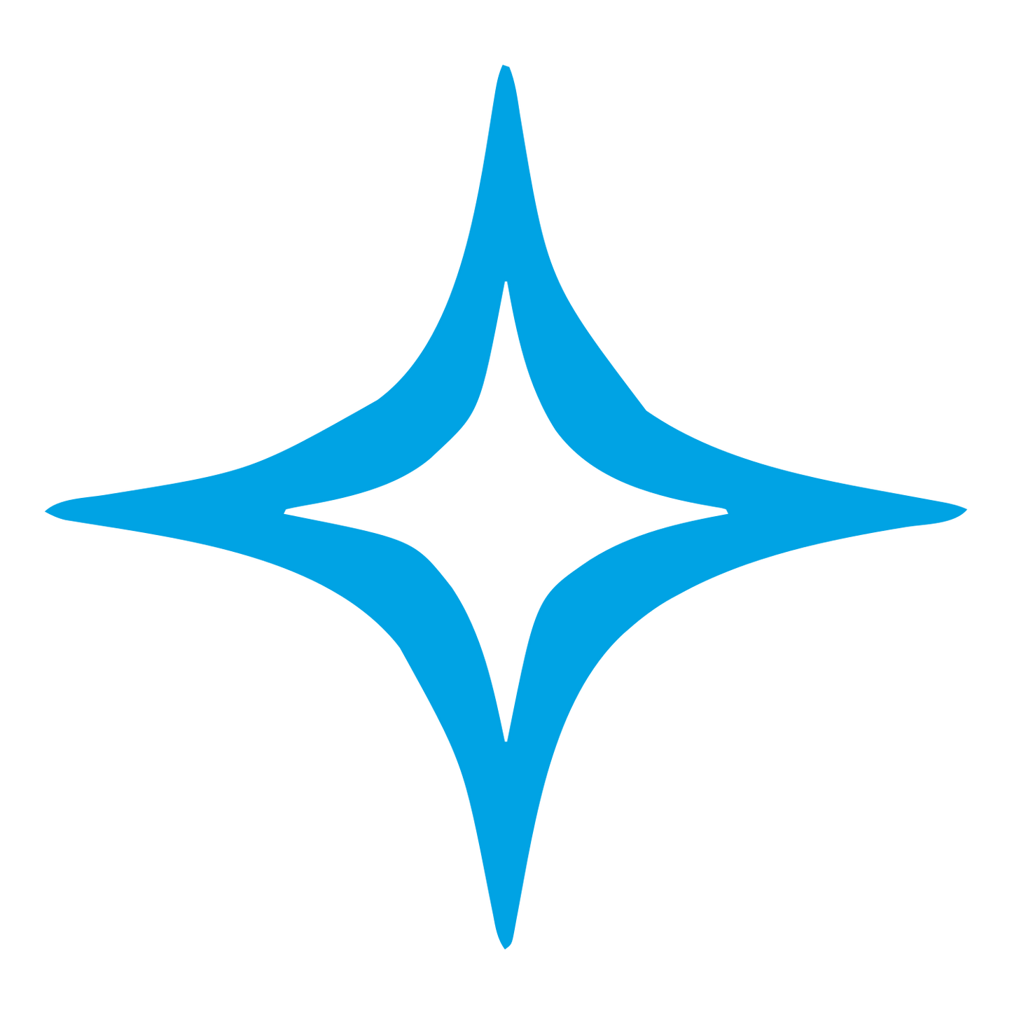 Four Point Star Logo #00a3e4
