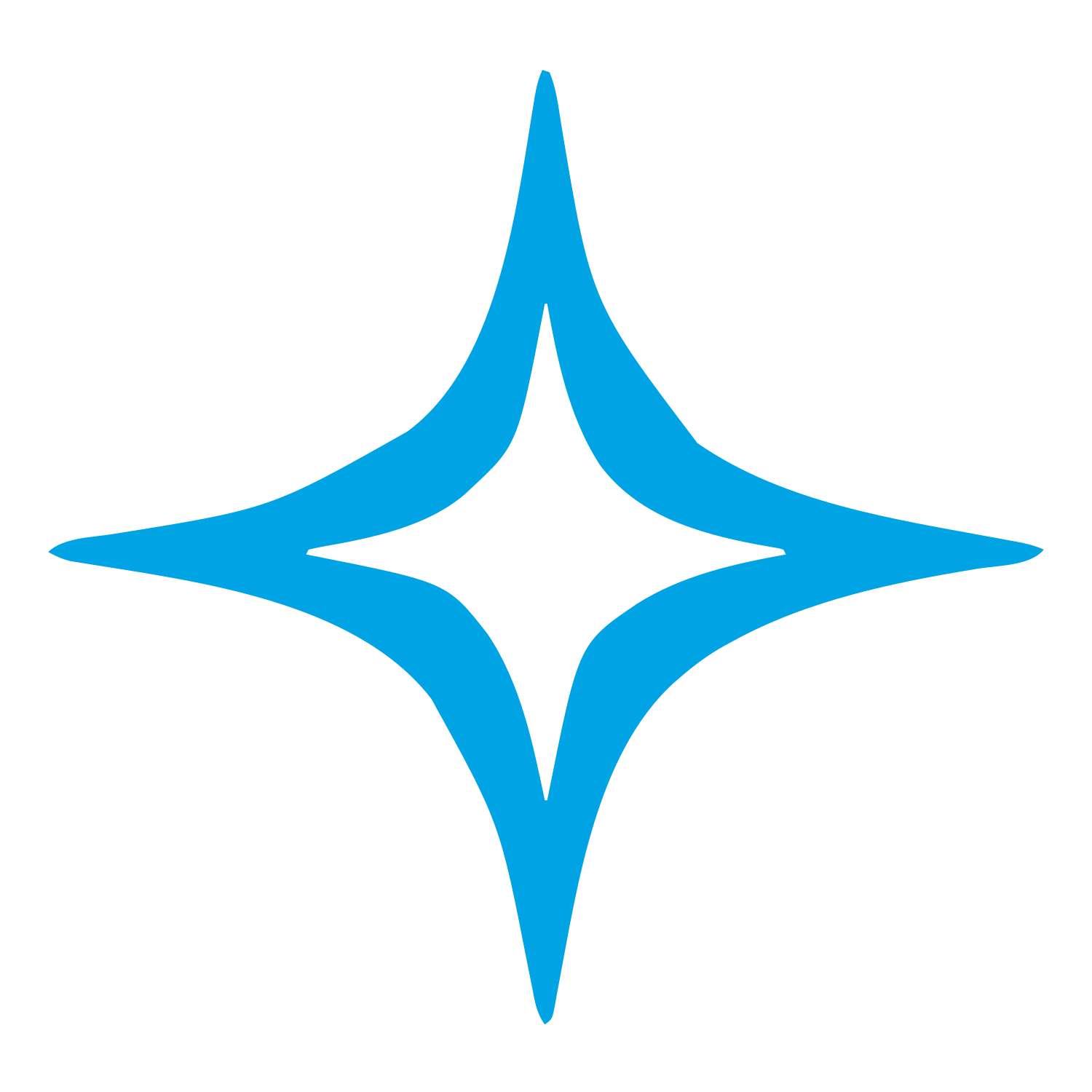 Four Point Star Logo #00a3e4