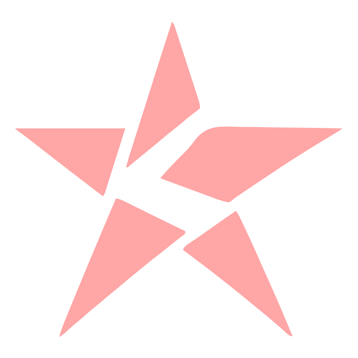 Fragmented Star Bold Logo #ffa6a6