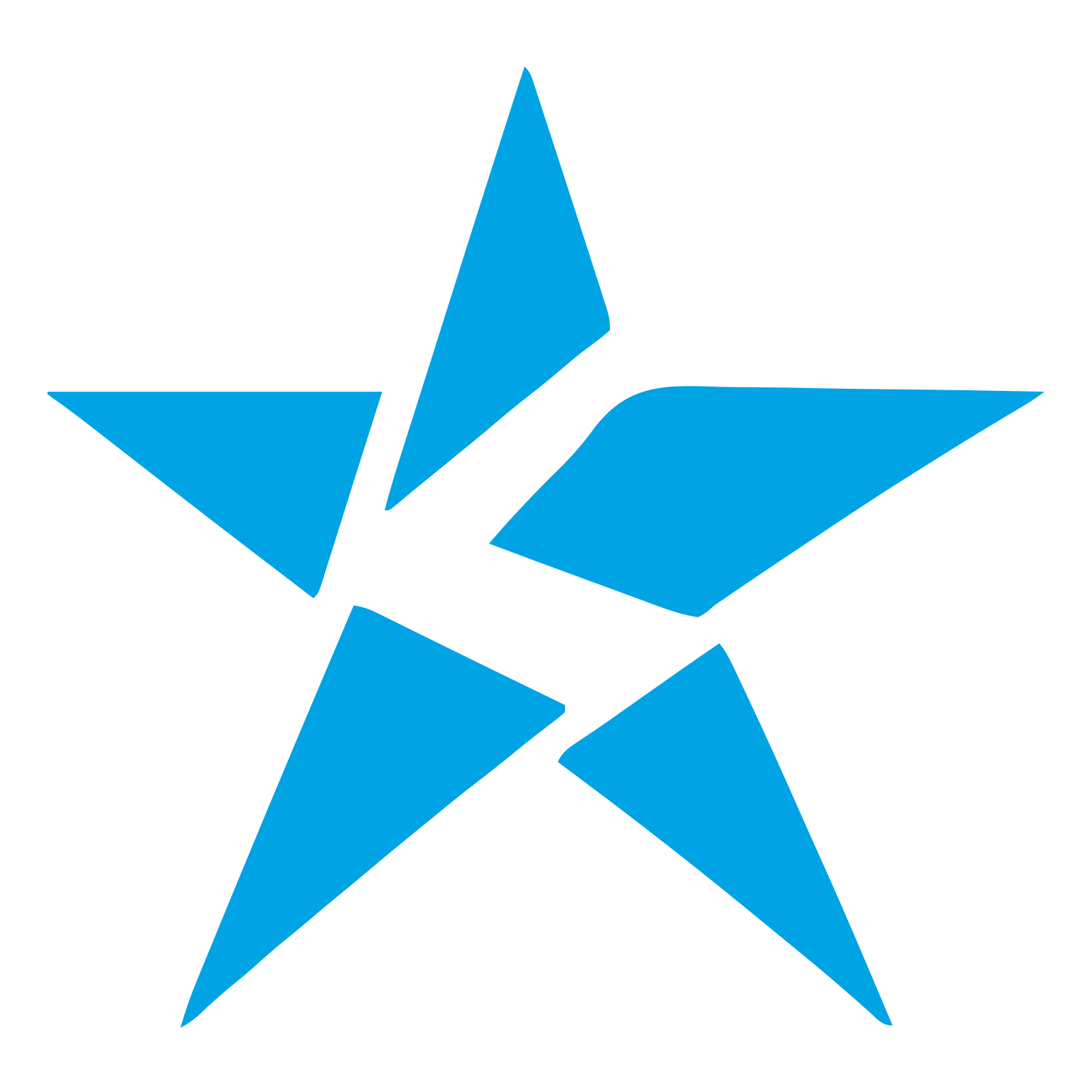 Fragmented Star Bold Logo #00a3e4