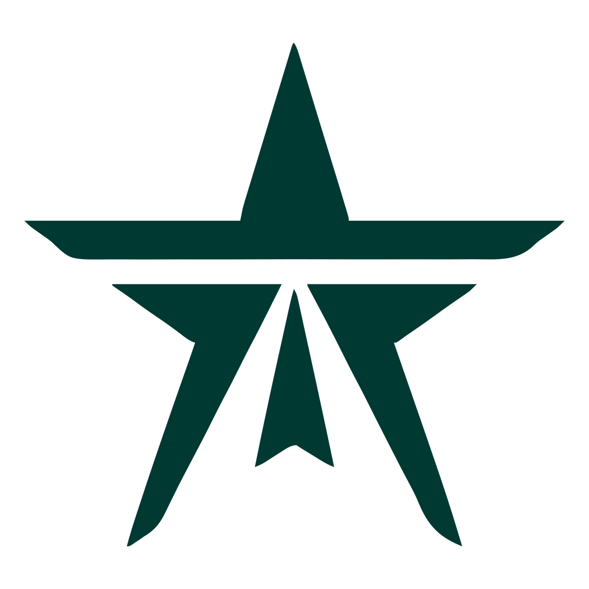 Bold Geometric Star Logo #003932