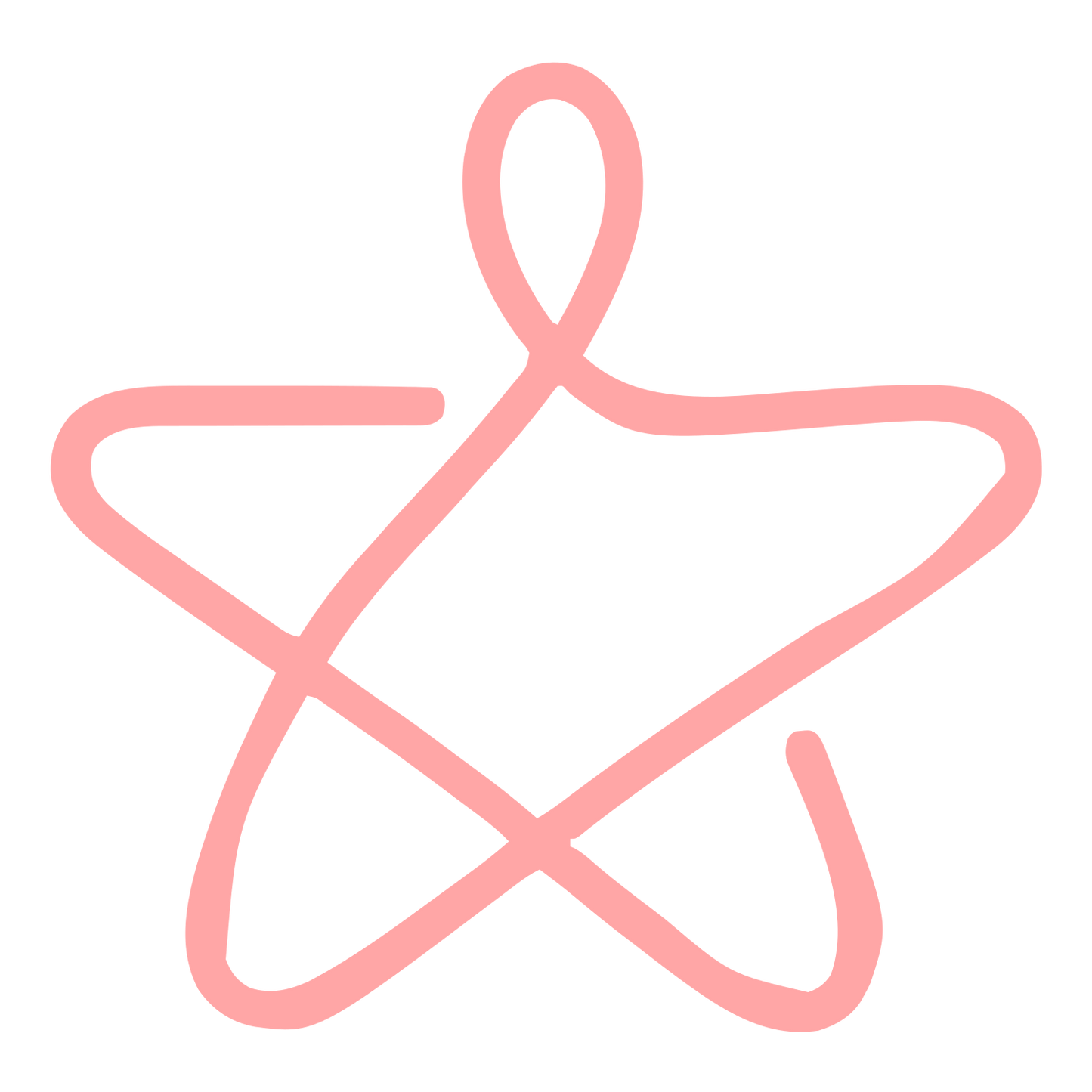 Monoline Star Loop Logo #ffa6a6