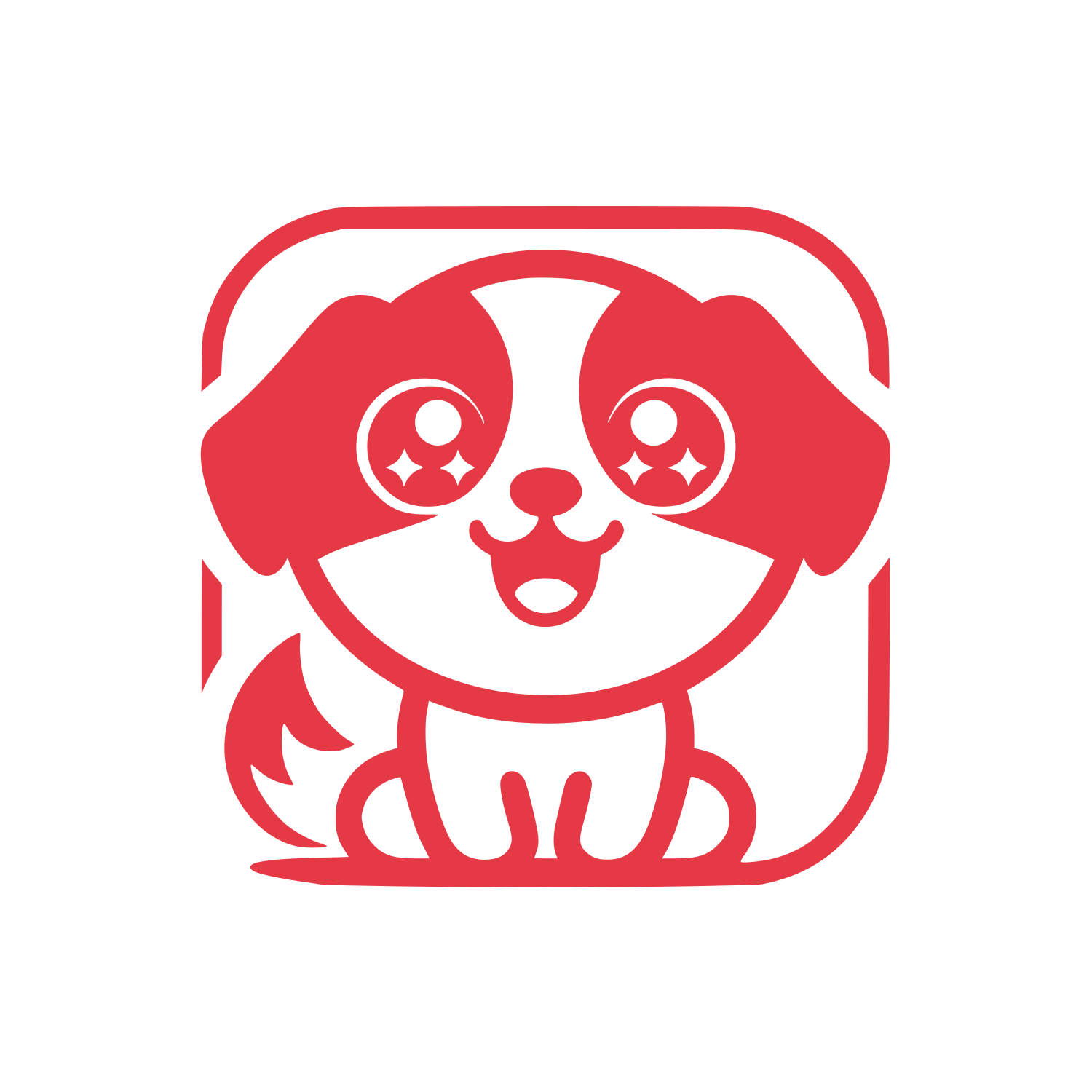 Cartoon Dog Logo #E63946