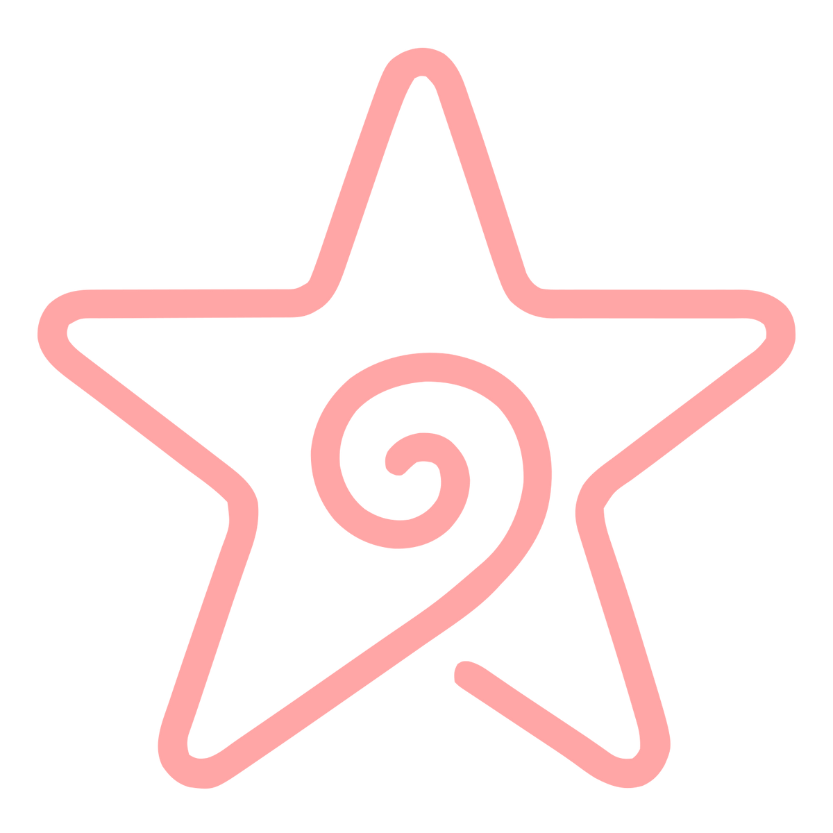 Monoline Star Swirl Logo #ffa6a6