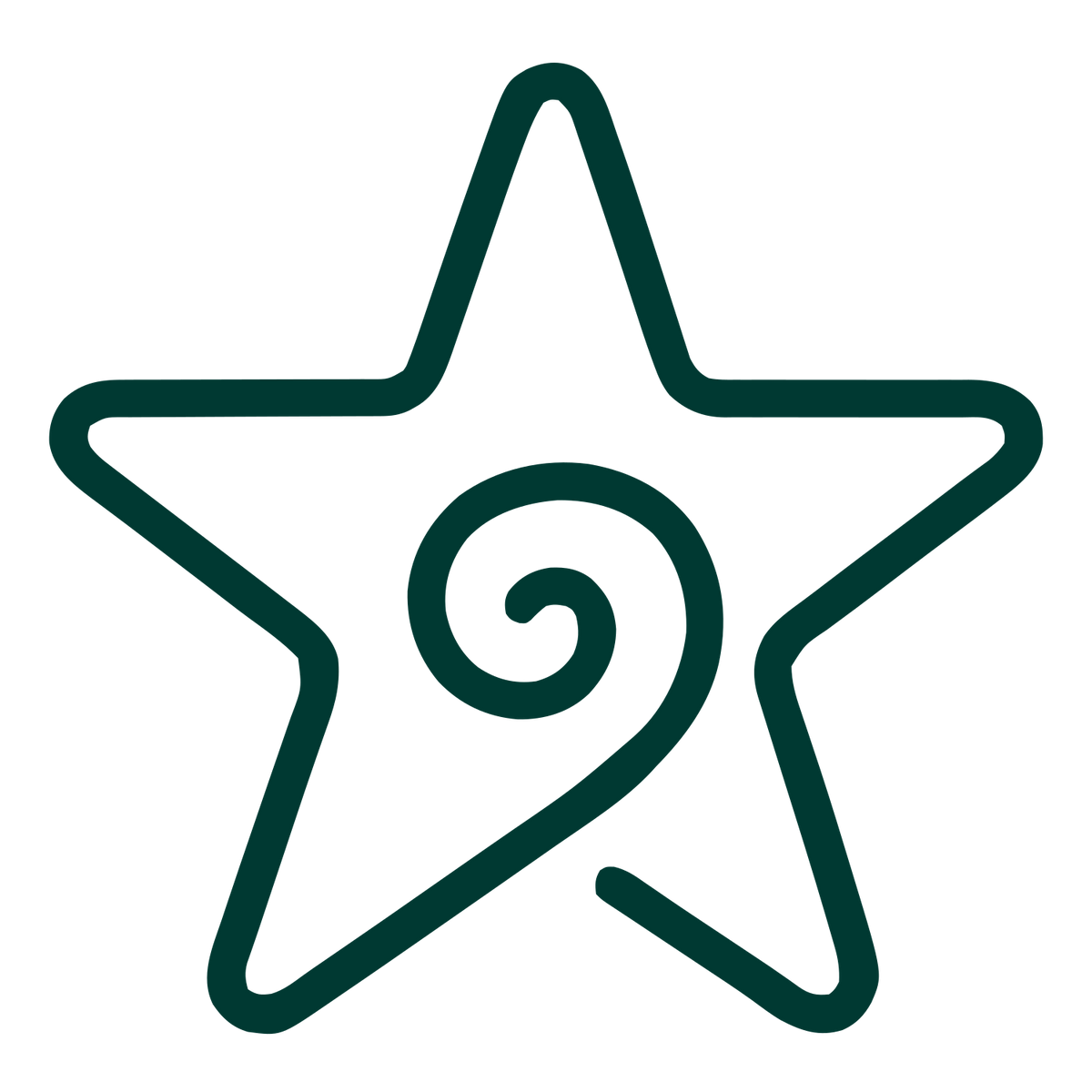 Monoline Star Swirl Logo #003932