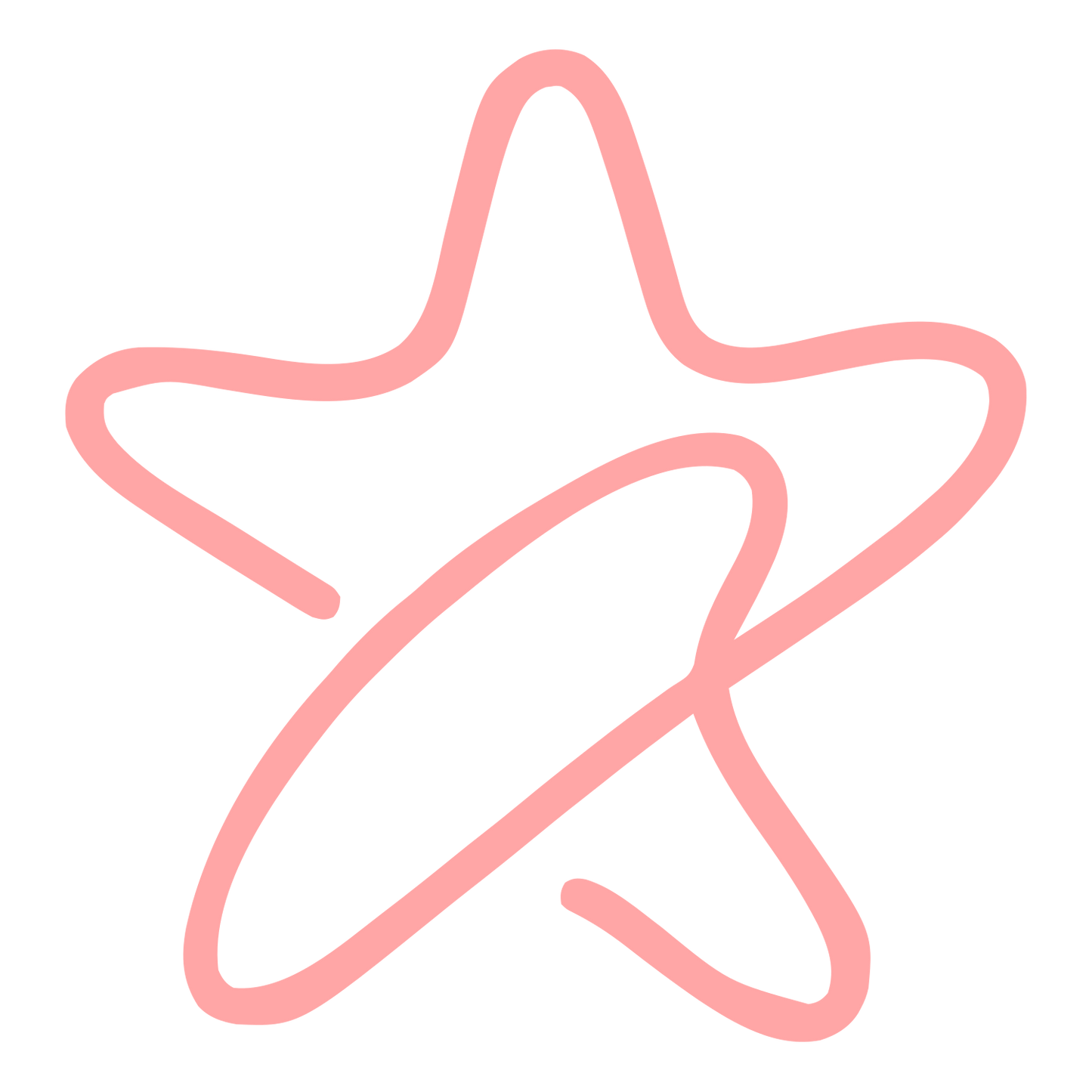 Star with Orbit Ring Logo #ffa6a6