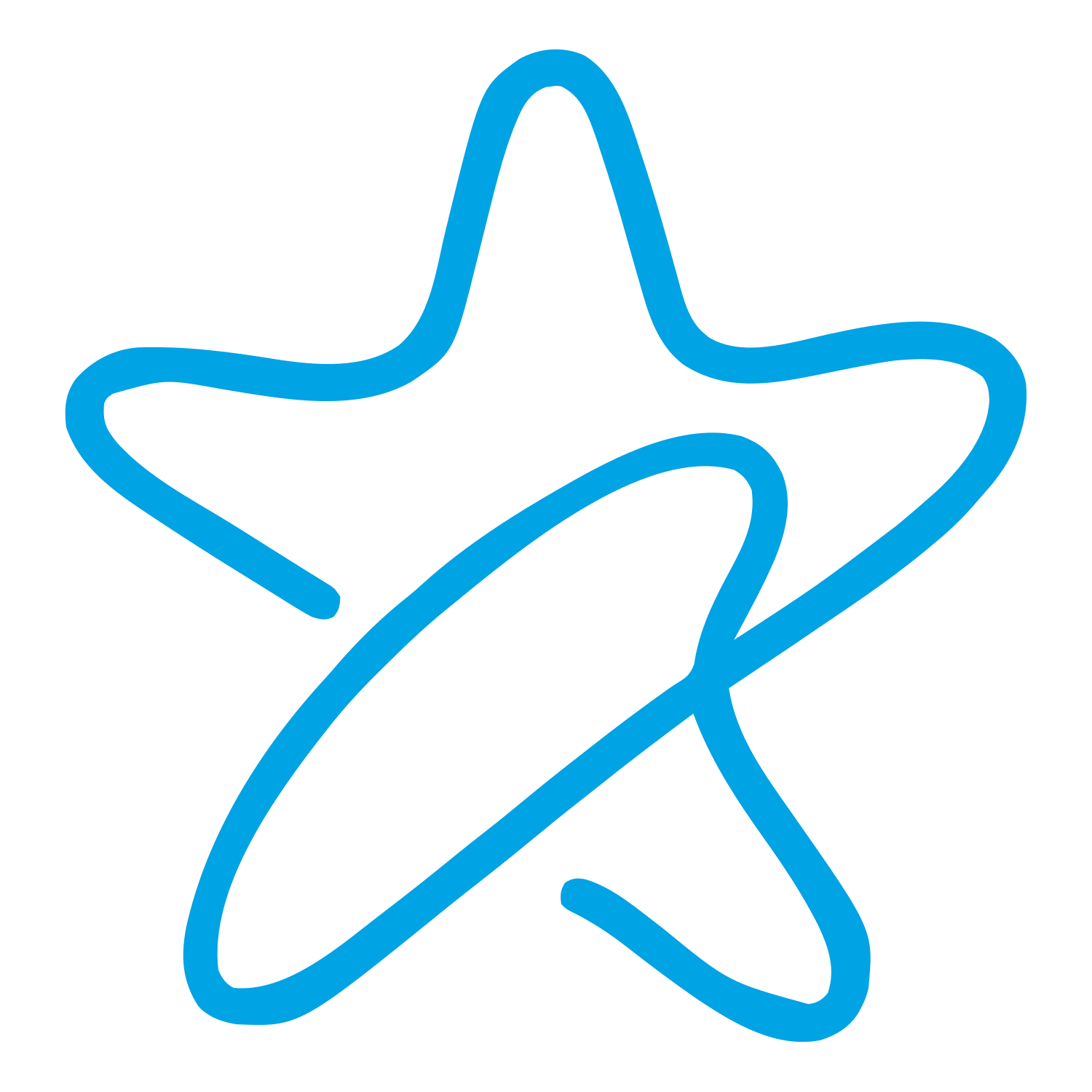 Star with Orbit Ring Logo #00a3e4