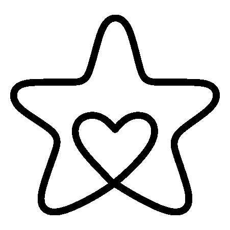 Star Heart Monoline Logo