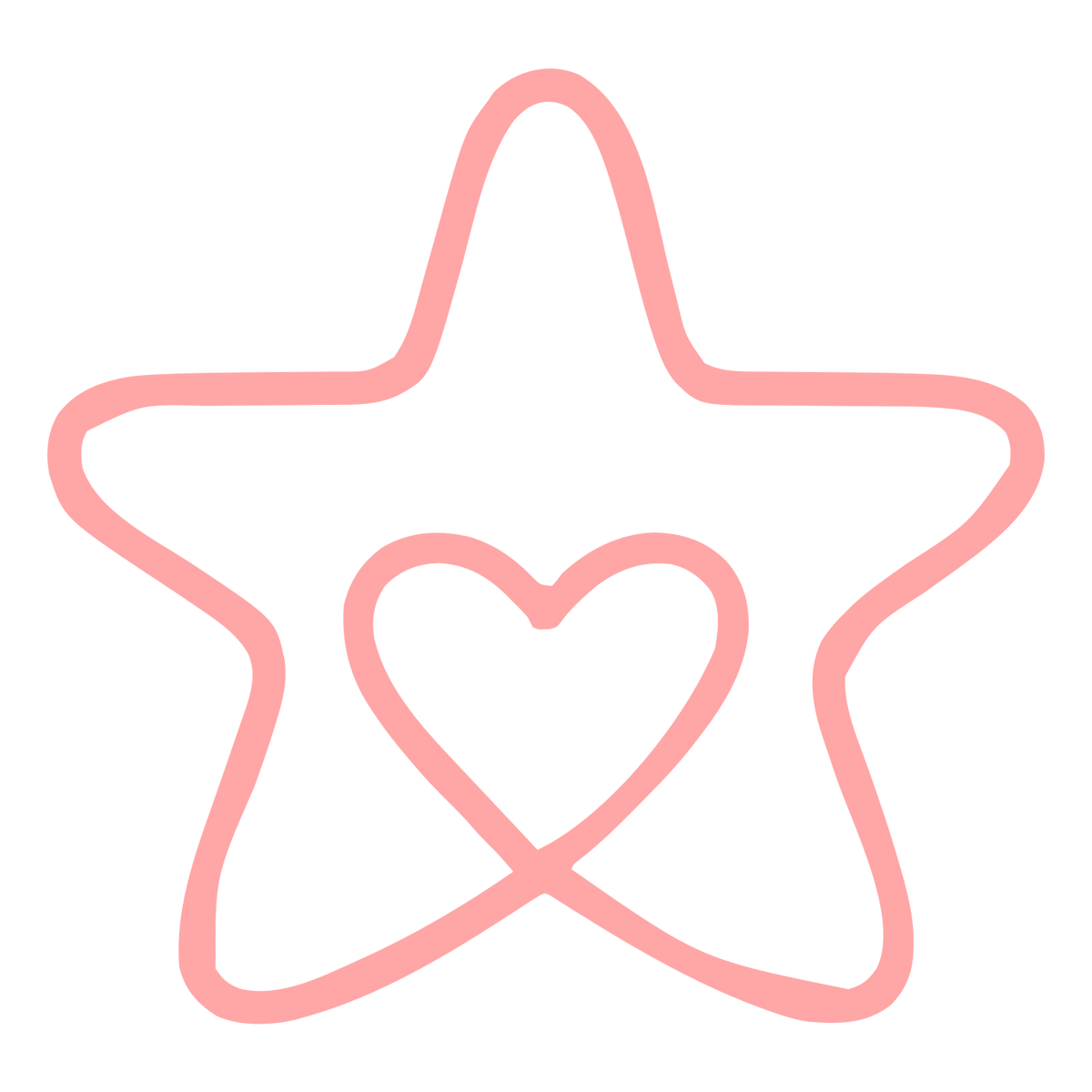 Star Heart Monoline Logo #ffa6a6