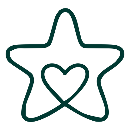 Star Heart Monoline Logo #003932