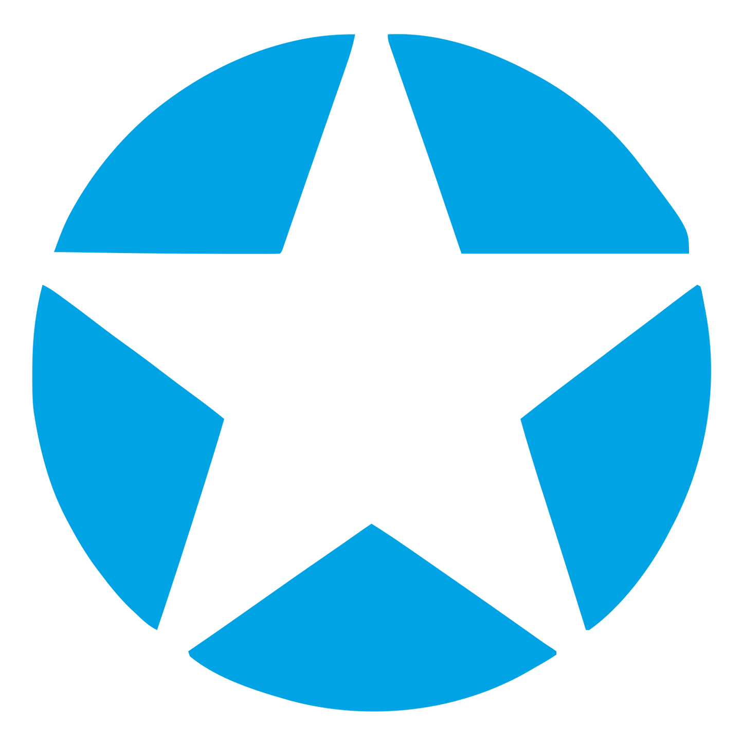 Star Circle Negative Space Logo #00a3e4