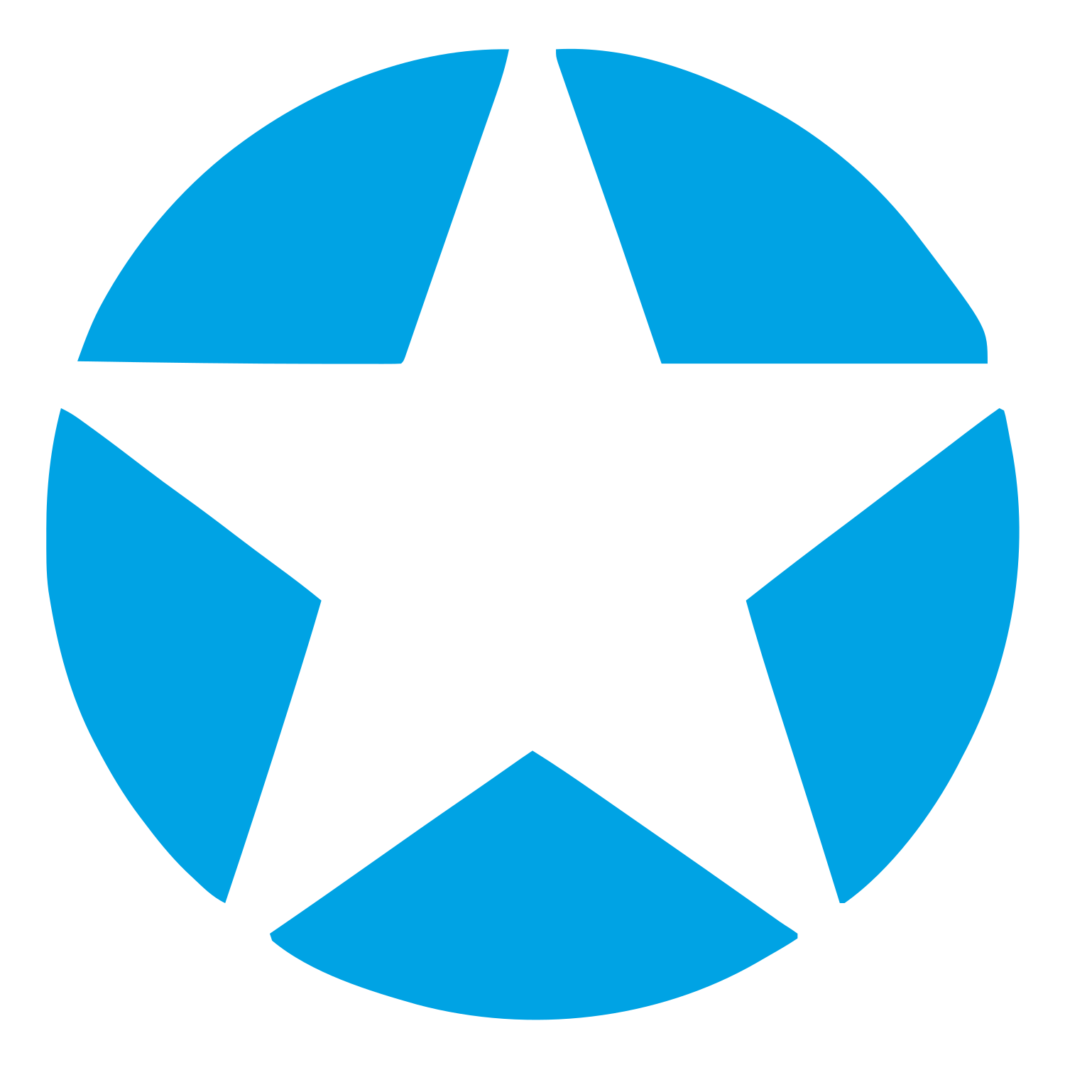 Star Circle Negative Space Logo #00a3e4