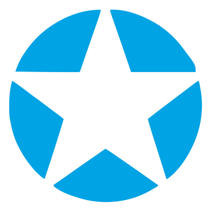 Star Circle Negative Space Logo #00a3e4
