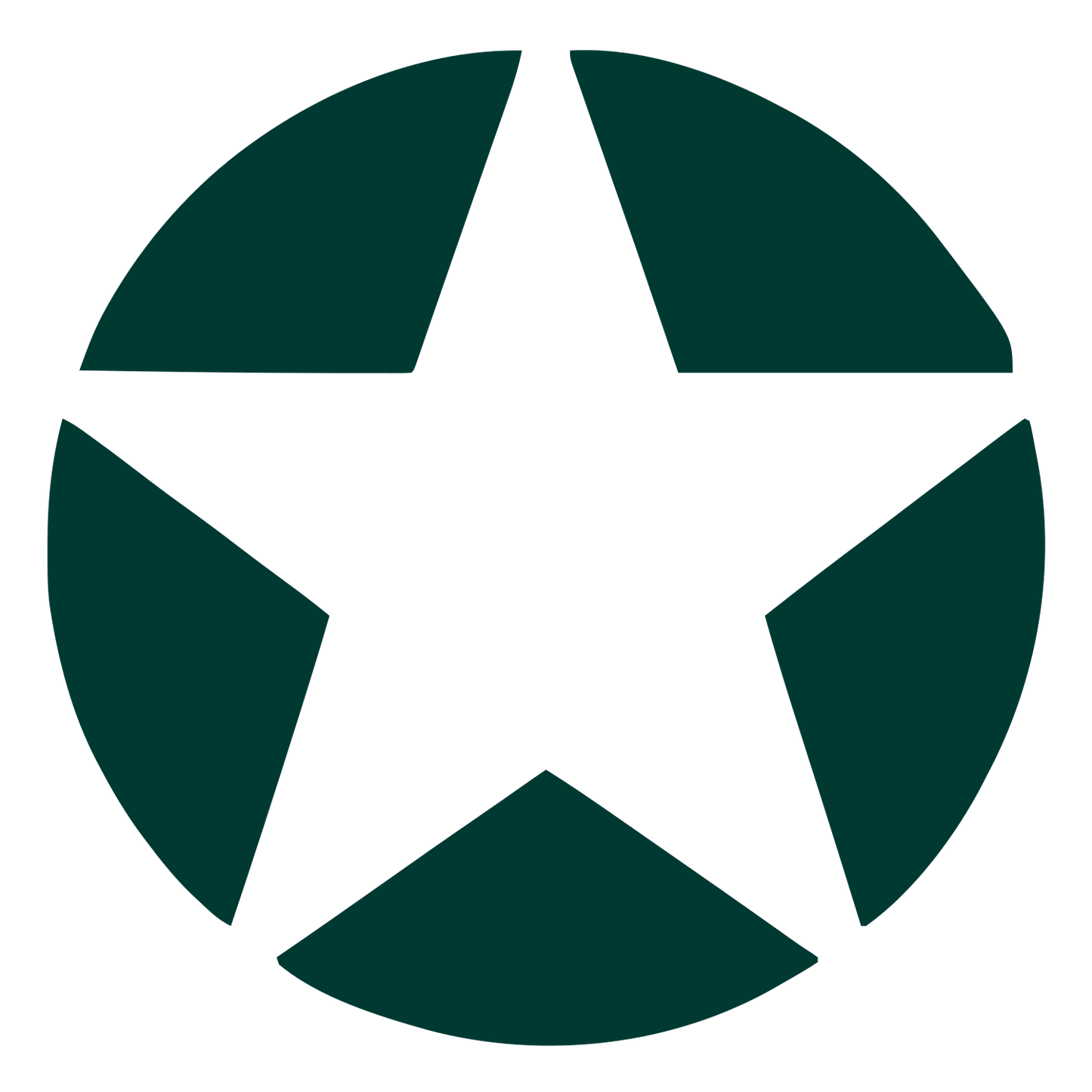 Star Circle Negative Space Logo #003932