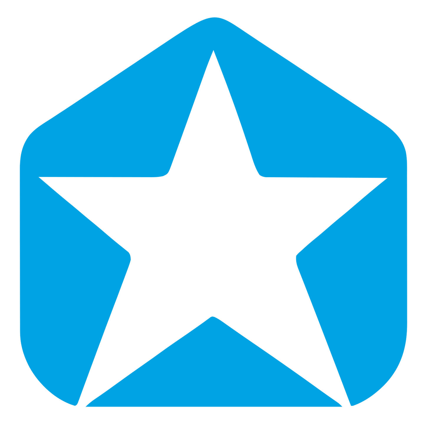 Star in Pentagon Logo #00a3e4